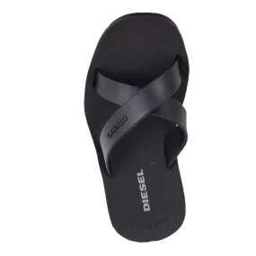 Diesel Plaja Wash Black Strap Plastic Sandals