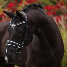 Monaco Rolled Leather Black Patent Snaffle Bridle