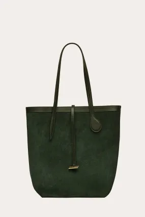 Tall Sprout Tote Hunter Green Suede